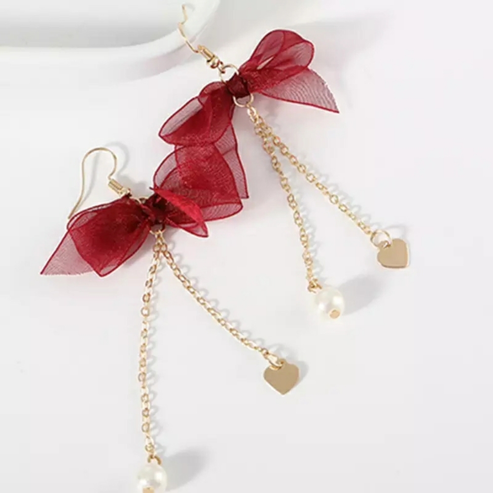 Brand new Red Bow Dangle Earrings